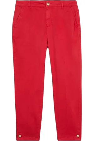 Oltre Broeken, Dames, Rood, L, Chino broek gemaakt van Lyocell-mengweefsel