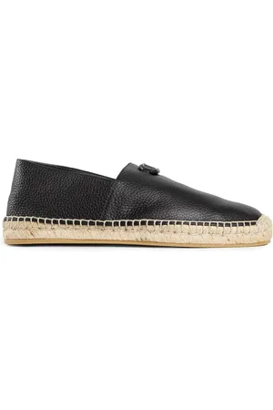 VALENTINO GARAVANI Schoenen, Heren, Zwart, 40 EU, Leer, Leren Espadrilles Instapper Mannen Italië