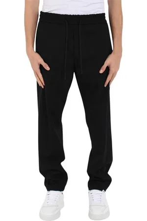 Dondup Broeken, Heren, Zwart, W32, Wol, Wollen broek met elastische taille