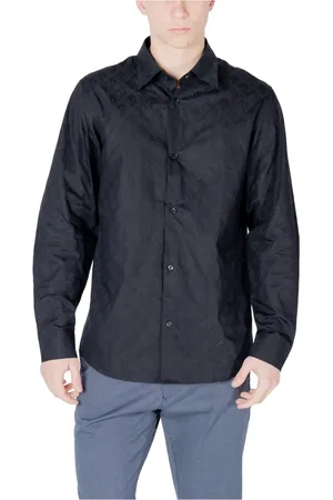 Armani Exchange Overhemden, Heren, Blauw, L, Katoen, Elegante herenoverhemd met lange mouwen