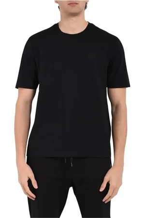 C.P. Company Tops, Heren, Zwart, L, Katoen, Stadsserie Gemerceriseerd Katoenen T-shirt