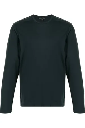James Perse Tops, Heren, Blauw, S, Katoen, Luxe Lotus Lange Mouw T-shirt