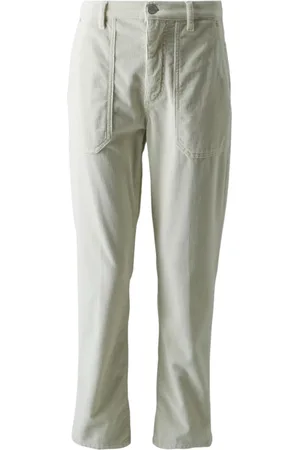 Pinko Broeken, Dames, Wit, W28, Katoen, Katoenen broek met rits en zakken