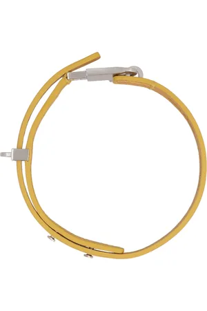 Rick Owens Accessoires, Heren, Geel, ONE Size, Leer, Kalfsleren Ketting