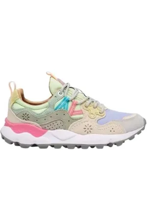 Flower Mountain Schoenen, Dames, Veelkleurig, 37 EU, Katoen, Lage Katoenen Sneakers met Kurken Binnenzool
