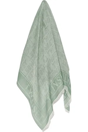 Twin-Set Accessoires, Dames, Geel, ONE Size, Gestreepte Viscose Sjaal