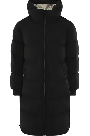 Woolrich Mantels, Dames, Zwart, S, Nylon, Lange Puffer Parka Jas