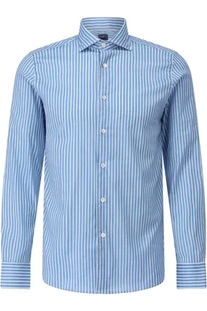 FEDELI Overhemden, Heren, Blauw, 3Xl, Katoen, Licht Katoenen Overhemd