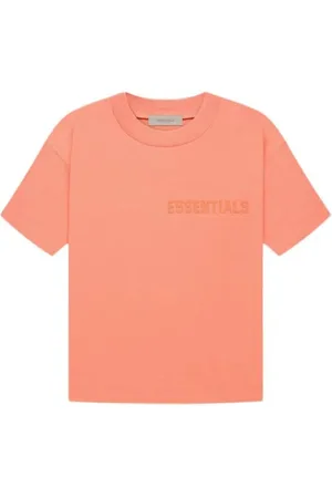 FEAR OF GOD Tops, Heren, Roze, S, Koraal Essential T-Shirt Stijlvol Comfort