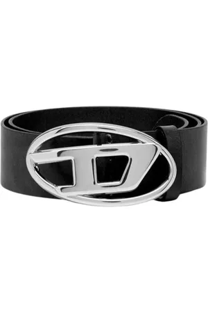 Diesel Accessoires, Heren, Zwart, 95 CM, Leer, Italiaanse Leren D-vormige Gesp Riem