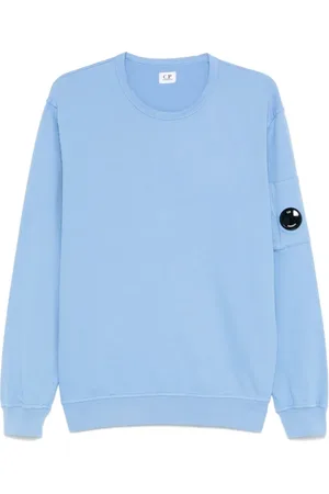 C.P. Company Sweatshirts & Hoodies, Heren, Blauw, 3Xl, Katoen, Lens Detail Sweater