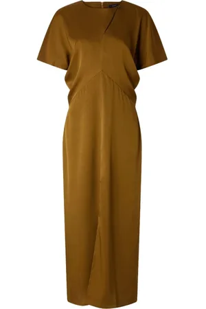 Soeur Kleedjes, Dames, Bruin, S, Polyester, Gedrapeerd Jurk