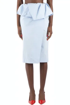 DRIES VAN NOTEN Rokken, Dames, Blauw, S, Katoen, Blauwe Casual Rok