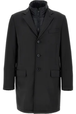 FAY Mantels, Heren, Zwart, S, Single-Breasted Jas