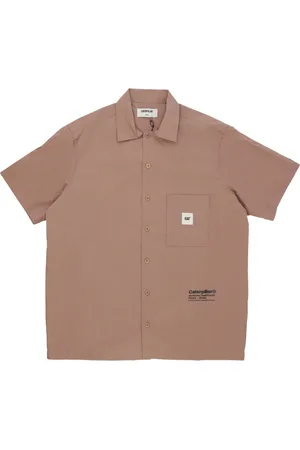 Caterpillar Overhemden, Heren, Bruin, S, Woestijn Shirt Korte Mouwen T-Shirt Man