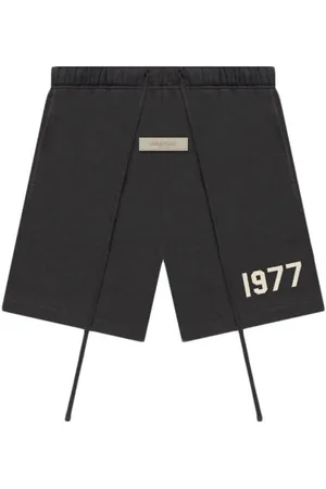 FEAR OF GOD Korte broeken, Heren, Zwart, M, Donker Haver Essentials Shorts 1977 Iron