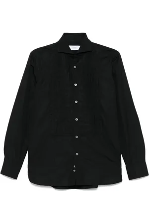 LARDINI Overhemden, Heren, Zwart, XL, Zwarte Herenoverhemd