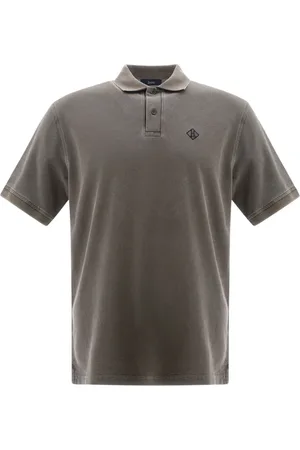 HERNO Tops, Heren, Groen, M, Katoen, Vintage Pigment Dye Pique Polo