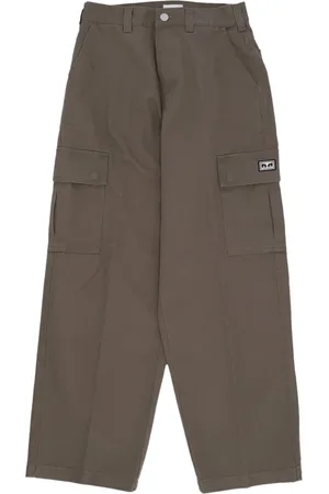 Obey Broeken, Dames, Groen, W27, Katoen, Cargo Broek in Twill Stof