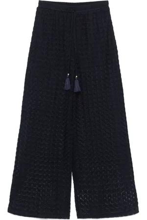 Twin-Set Broeken, Dames, Blauw, M, Donkerblauwe Trekkoordbroek