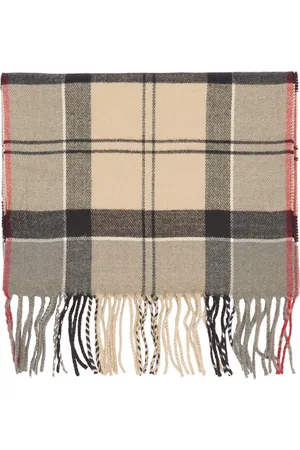 Barbour Accessoires, Heren, Veelkleurig, ONE Size, Wol, Gebloemde wollen sjaal met rafelranden