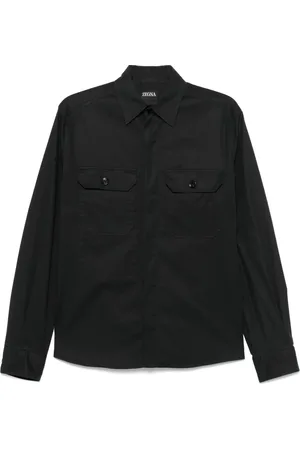 Ermenegildo Zegna Jassen, Heren, Zwart, S, Lichtgewicht Overshirt voor Stijlvolle Mannen