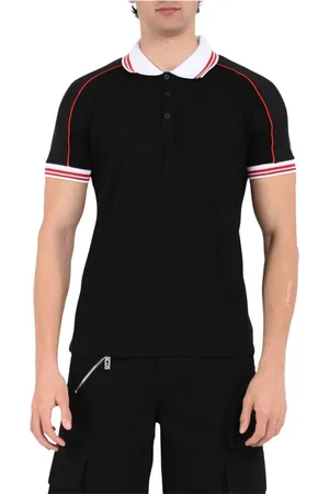 GCDS Tops, Heren, Zwart, XL, Katoen, Katoenen polo met knoopkraag