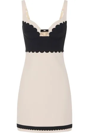 Elisabetta Franchi Kleedjes, Dames, Wit, S, Stijlvolle Jurken Collectie
