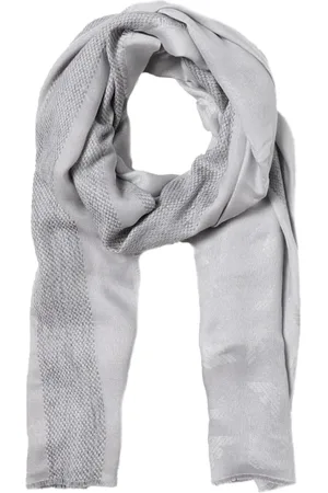Emporio Armani Accessoires, Dames, Grijs, ONE Size, Viscose Sjaal Rafelrand