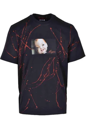 Msgm Tops, Heren, Zwart, M, Katoen, Tshirt