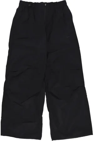 Nike Broeken, Dames, Zwart, S, Katoen, Rode Mid-Rise Waterafstotende Sportkleding Broek