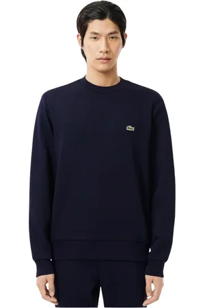 Lacoste Sweatshirts & Hoodies, Heren, Blauw, S, Katoen, Geborduurde logo sweatshirt - Blauw