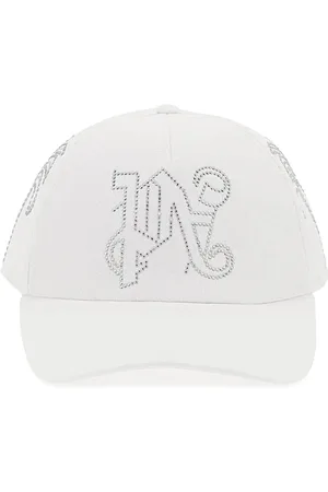Palm Angels Accessoires, unisex, Wit, ONE Size, Katoen, Milano Cap voor Stijlvolle Look