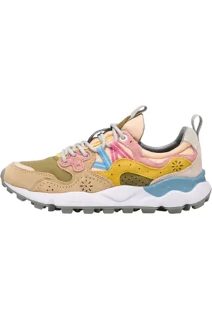 Flower Mountain Schoenen, Dames, Veelkleurig, 37 EU, Suède, Roze Sneakers met Suède Inzetstukken