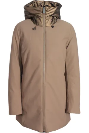 sunseeker Mantels, Dames, Grijs, L, Nylon, Nylon Parka met Logo Capuchon