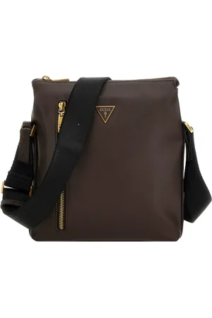 Guess Tassen, Heren, Bruin, ONE Size, Leer, Eco-leren heren crossbody tas