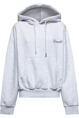 Jacquemus Sweatshirts & Hoodies, Dames, Grijs, M, Katoen, Grijze Hoodie met 50s Logo