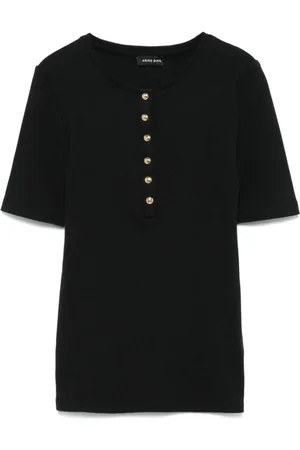 ANINE BING Tops, Dames, Zwart, S, Katoen, Alessia Tee