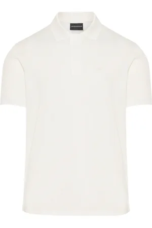 Emporio Armani Tops, Heren, Wit, 3Xl, Katoen, Katoenen Polo Shirt met Geborduurd Logo