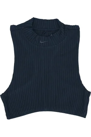 Nike Tops, Dames, Blauw, S, Katoen, Chill Knit Rib Crop Tank