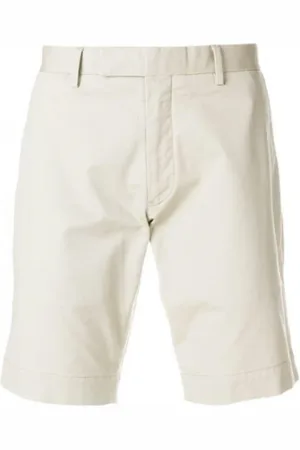 Ralph Lauren Korte broeken, Heren, Wit, W28, Katoen, Lichte Beige Stretch Katoenen Shorts