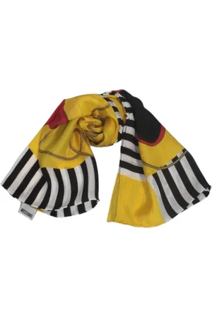 Moschino Accessoires, Dames, Veelkleurig, ONE Size, Zijden sjaal met voorlogo