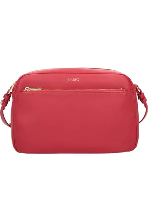 Liu Jo Tassen, Dames, Roze, ONE Size, Leer, Rode schoudertas met ritssluiting