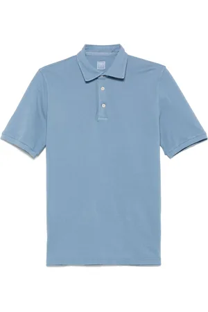FEDELI Tops, Heren, Blauw, L, Katoen, Klassieke Katoenen Poloshirt