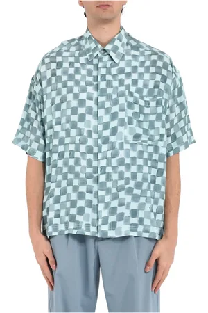 BONSAI Overhemden, Heren, Blauw, L, Gestreepte Viscose Overhemd