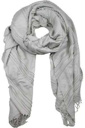 Emporio Armani Accessoires, Dames, Grijs, ONE Size, Polyester, Rafelige Viscose Polyester Sjaal