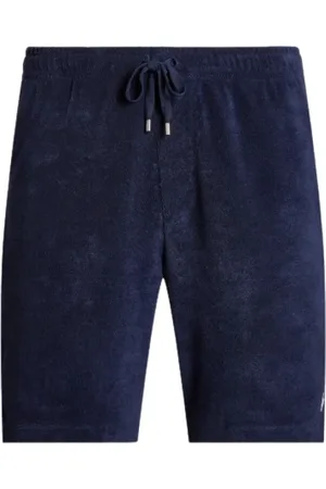 Ralph Lauren Korte broeken, Heren, Blauw, XS, Katoen, Sportieve Sponzen Shorts met Koord