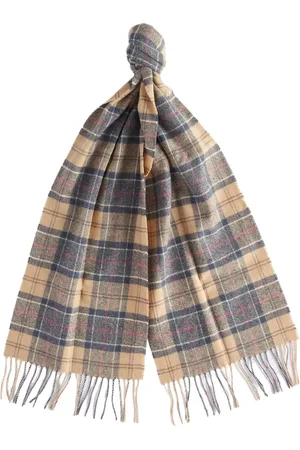 Barbour Accessoires, Heren, Veelkleurig, ONE Size, Wol, Gebloemde wollen sjaal met rafelranden