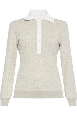 Givenchy Tops, Dames, , M, Wol, Monogram Jacquard Polo Shirt