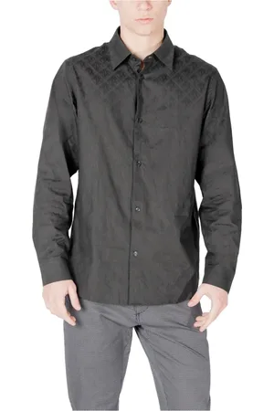 Armani Exchange Overhemden, Heren, Zwart, 2Xl, Katoen, Elegante herenoverhemd met lange mouwen